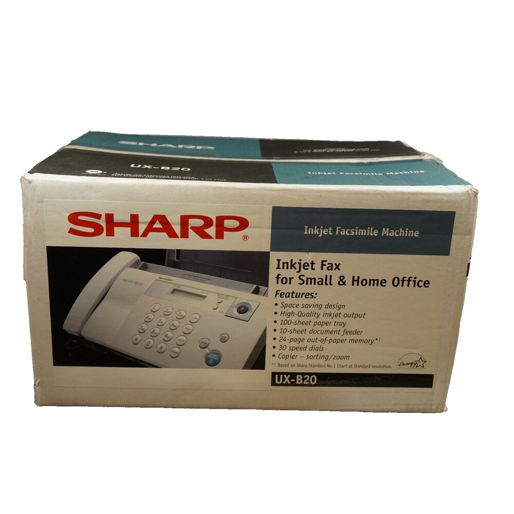 NEW Sharp UX-B20 Plain Paper Inkjet Fax Machine Phone Copier Small Office Box